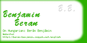 benjamin beran business card
